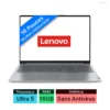 A sleek Lenovo ThinkBook 16 G7 IML laptop with a 16-inch WUXGA screen, featuring a powerful Ultra 5 processor and 16GB RAM, displayed with antivirus info.