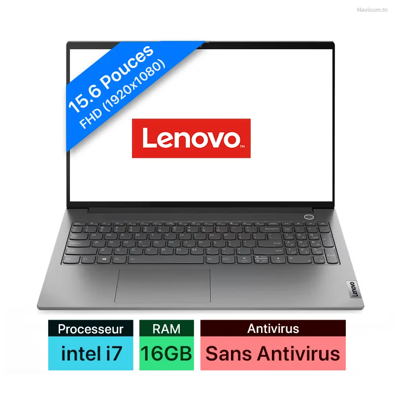 lenovo thinkbook ThinkBook 15 G2 ITL 16gb Lenovo ThinkBook 15 G2 ITL laptop with a 15.6-inch FHD screen, Intel i7 processor, 16GB RAM, and no antivirus displayed on the screen.