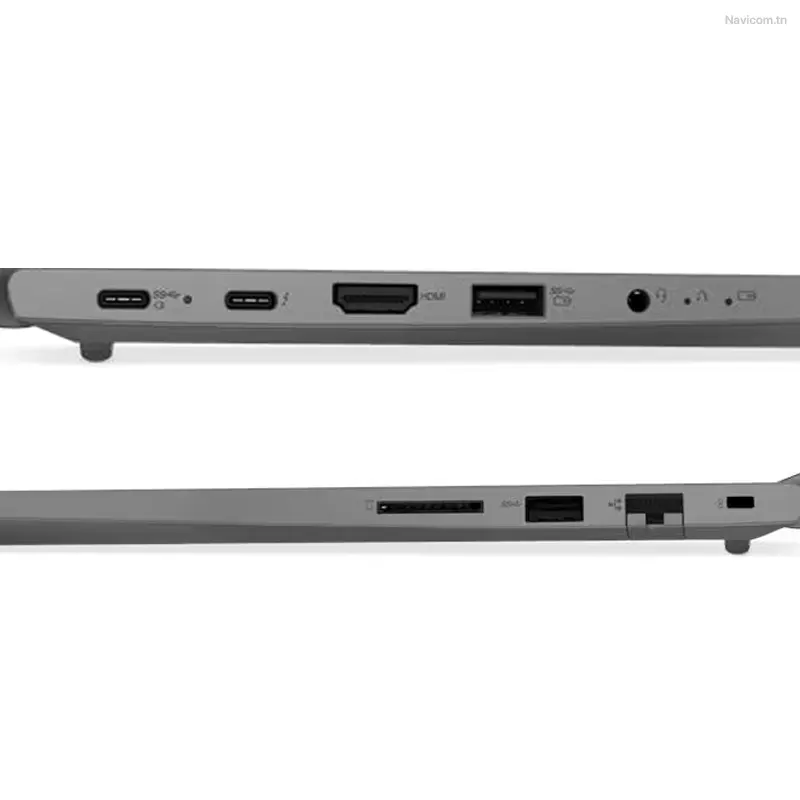 lenovo thinkbook ThinkBook 15 G2 ITL io ports Close-up view of a lenovo ThinkBook 15 G2 ITL side ports, including USB-C, HDMI, USB-A, audio jack, and SD card slot, in a sleek gray finish.