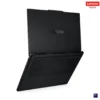 Lenovo Legion 5 15IRX10 - 3 A black Lenovo Legion gaming laptop, shown from the back, highlighting the vents and logo. Intel Core sticker visible.