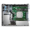 A top-down view of the interior of a Dell PowerEdge T160 server chassis showing circuit boards, RAM slots, power supplies, and labeled components.