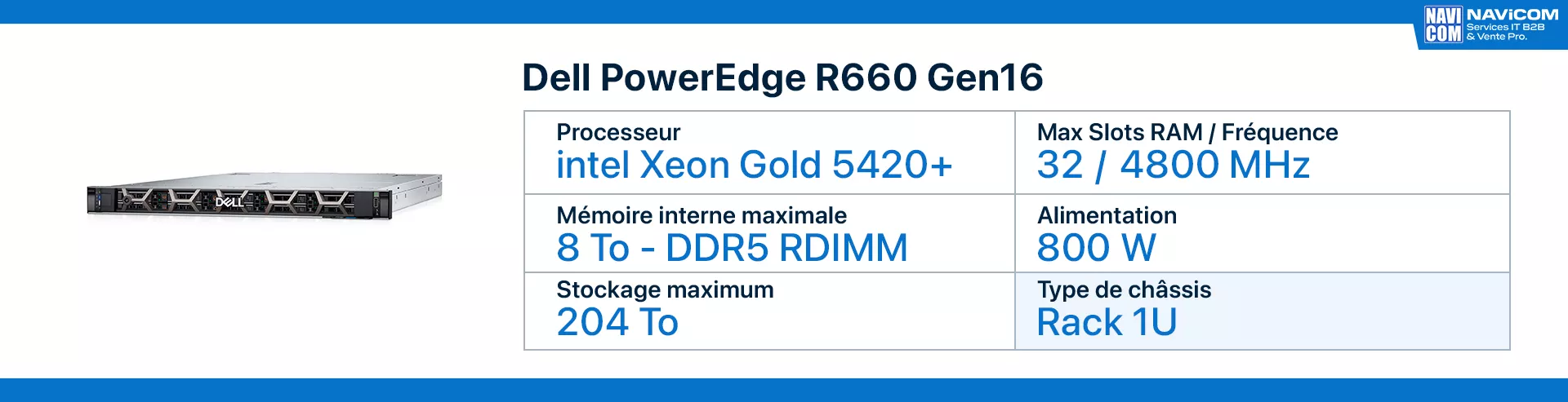 serveur dell R660 Gen16 fiche technique