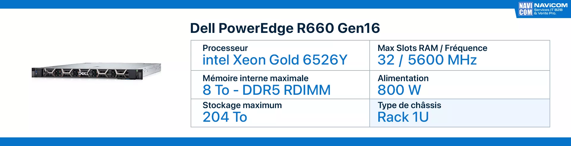 serveur dell R660 Gen16 fiche technique