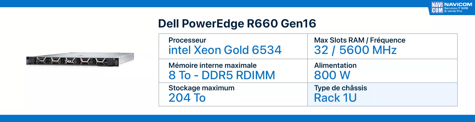 serveur dell R660 Gen16 fiche technique