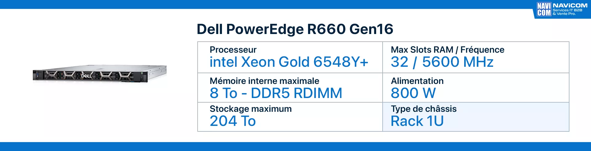 serveur dell R660 Gen16 fiche technique