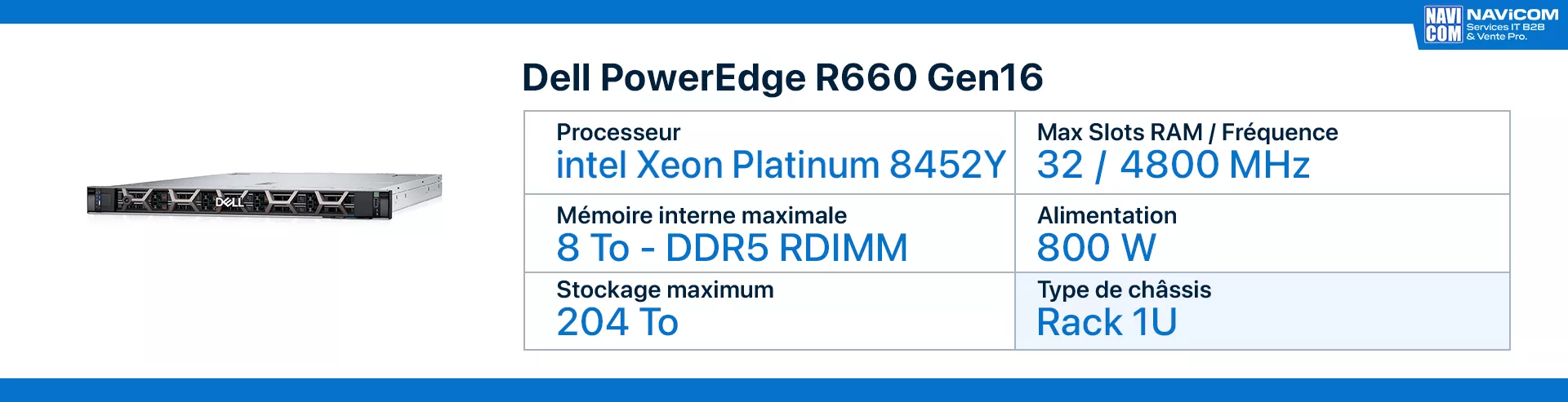 serveur dell R660 Gen16 fiche technique