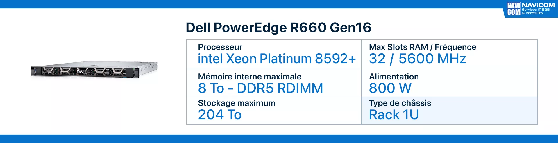 serveur dell R660 Gen16 fiche technique