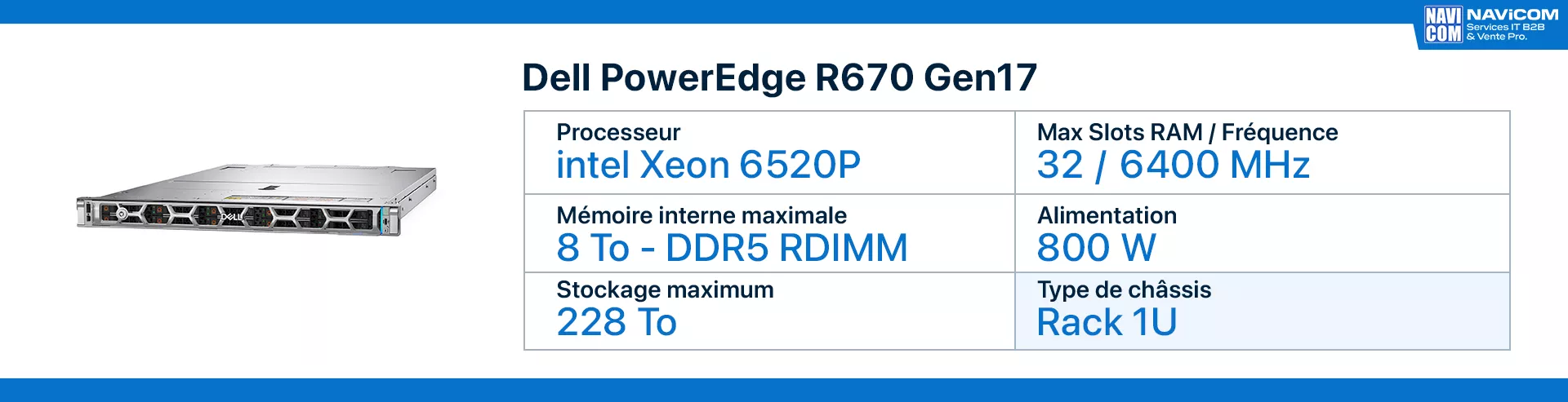 serveur dell R670 Gen17 fiche technique