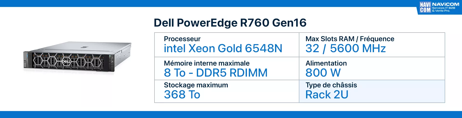 serveur dell R760 Gen16 fiche technique
