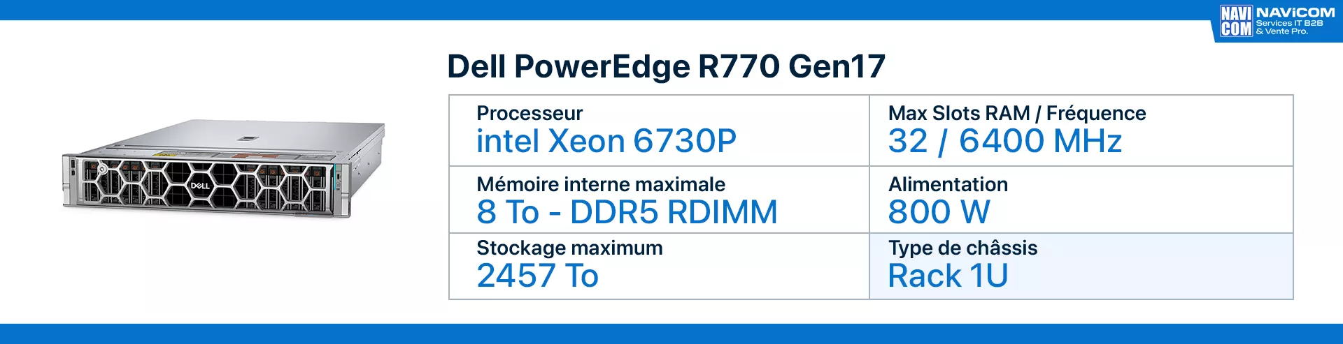 serveur dell R770 Gen17 fiche technique