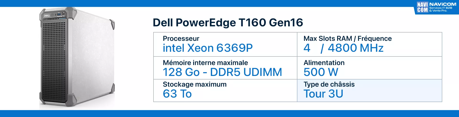 serveur dell T160 Gen16 fiche technique
