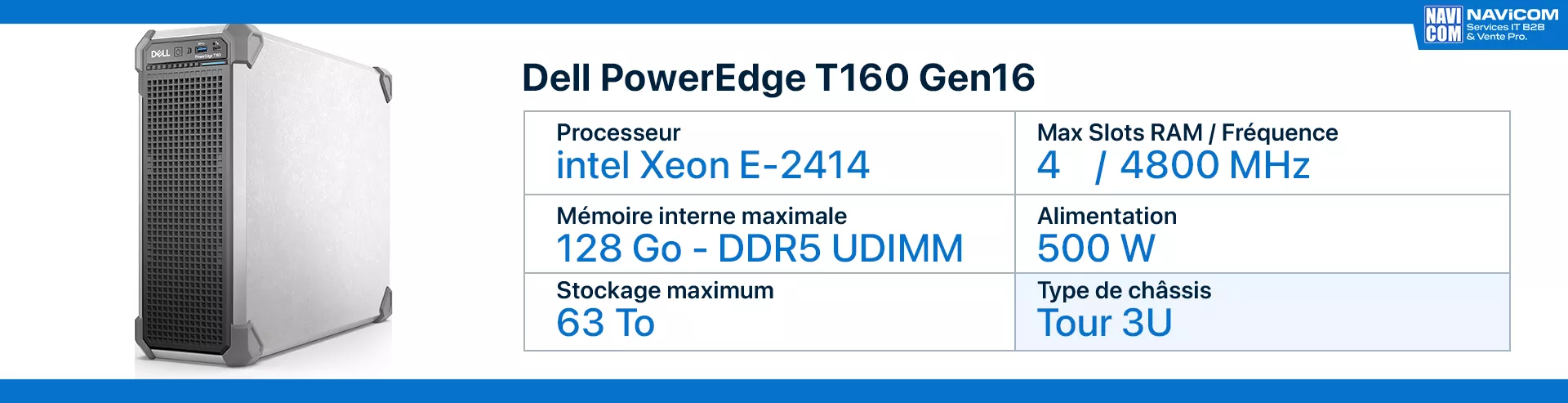 serveur dell T160 Gen16 fiche technique