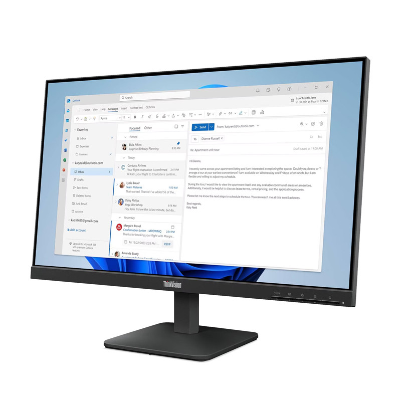 Ecran Lenovo Thinkvision S24-4E 23.8'' FHD 100Hz IPS Noir